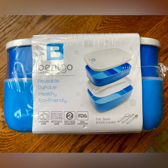 NEW! BENTGO All In One Stackable Lunch Box + Insulated Bag BLUE - Picture 4 of 7